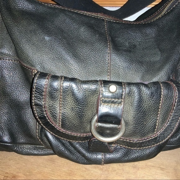 Fossil black textured leather shoulder purse - Picture 3 of 11